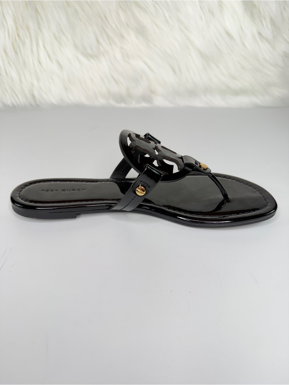 Tory Burch Women’s Patent Leather Miller Sandal - Black - Picture 3 of 8